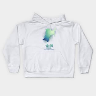 Miyagi Japan Watercolor Map Art Kids Hoodie